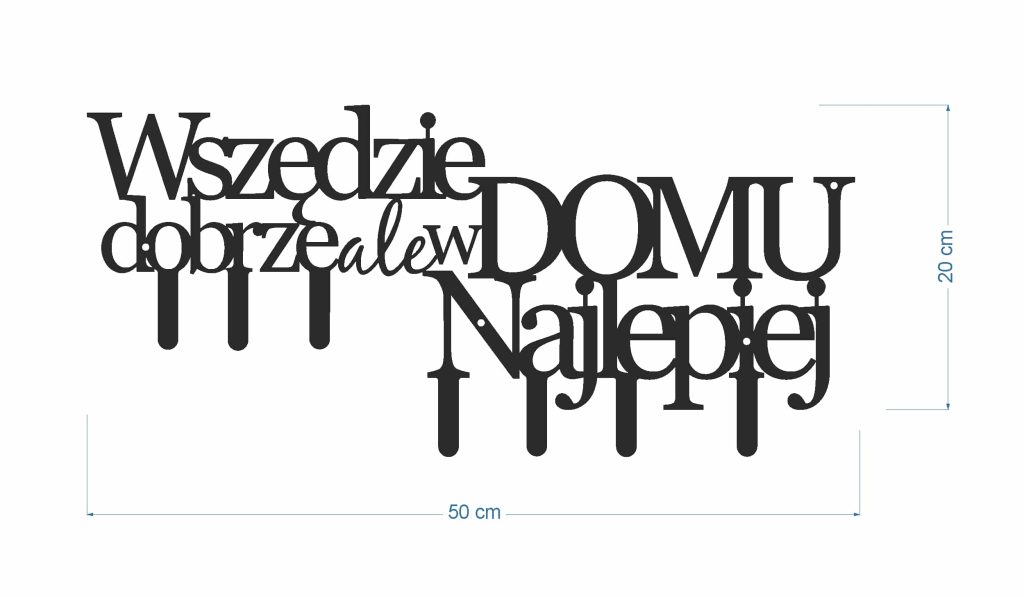 Wieszak metalowy na ubrania Wszędzie dobrze 50 cm - obrazek 4