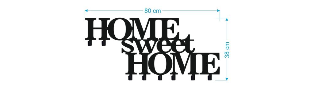Wieszak metalowy Home sweet home 80 cm - obrazek 3