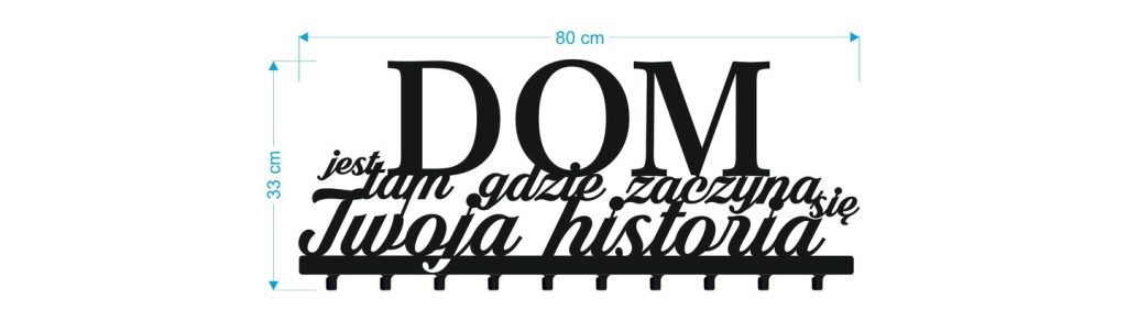 Wieszak metalowy na ubrania Dom jest… 80 cm - obrazek 3
