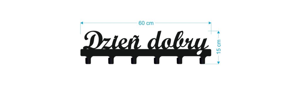 Wieszak metalowy na ubrania Dzień dobry 60 cm - obrazek 2