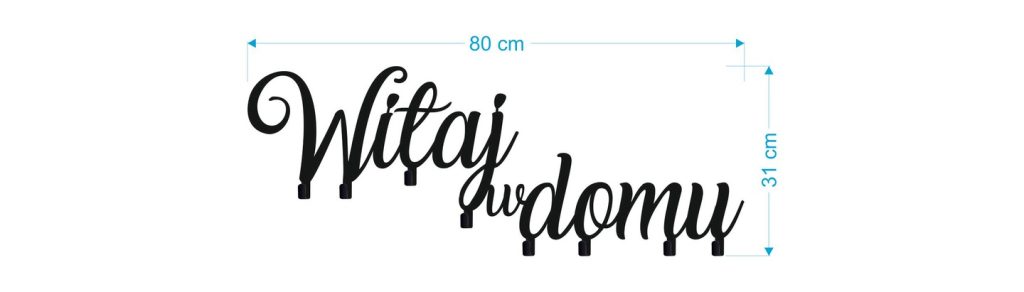 Wieszak metalowy na ubrania Witaj w domu 80 cm - obrazek 4
