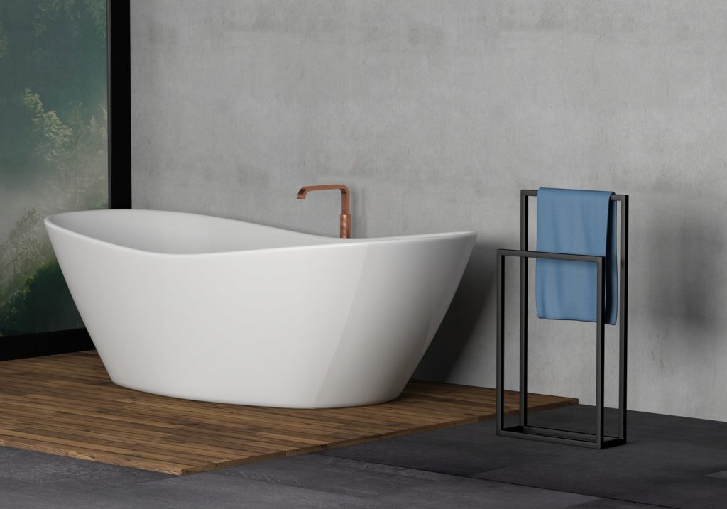 Wieszak na ręczniki stojący metalowy B S - obrazek 3