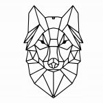 Dekoracja metalowa geometryczna Wilk 70 cm