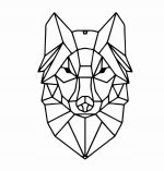 Dekoracja metalowa geometryczna Wilk 50 cm