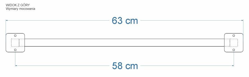 Wieszak sufitowy pojedynczy chrom M - obrazek 5