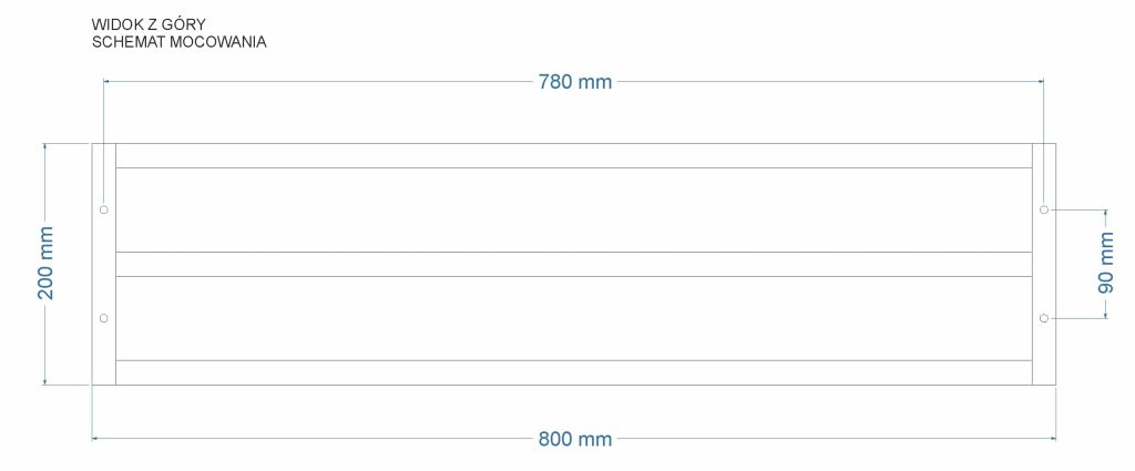 Wieszak na ręczniki sufitowy Long potrójny L - obrazek 5