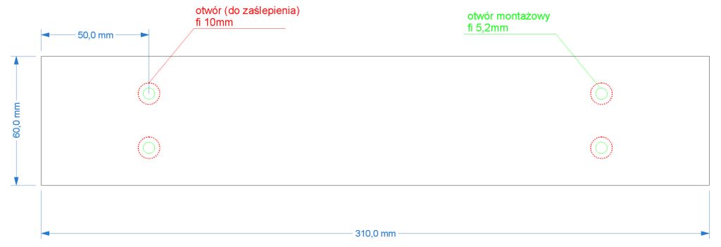 Wieszak sufitowy pojedynczy Long do karton-gipsu XS - obrazek 5