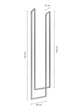 Wieszak na ręczniki sufitowy podwójny stal nierdzewna szlif XS - obrazek 2