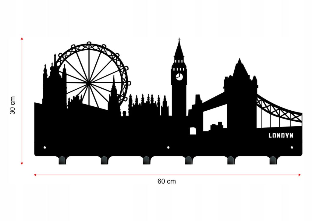Wieszak ścienny na ubrania Miasto 60 cm - obrazek 3