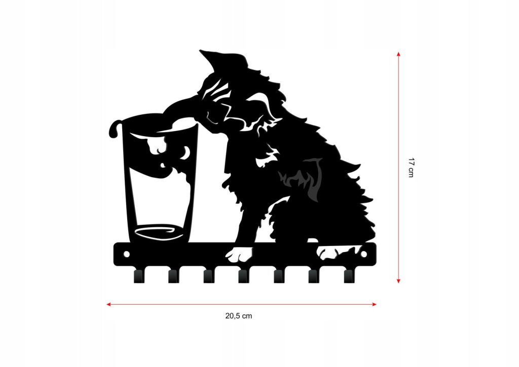 Wieszak do kuchni Kot ze szklanką - obrazek 2