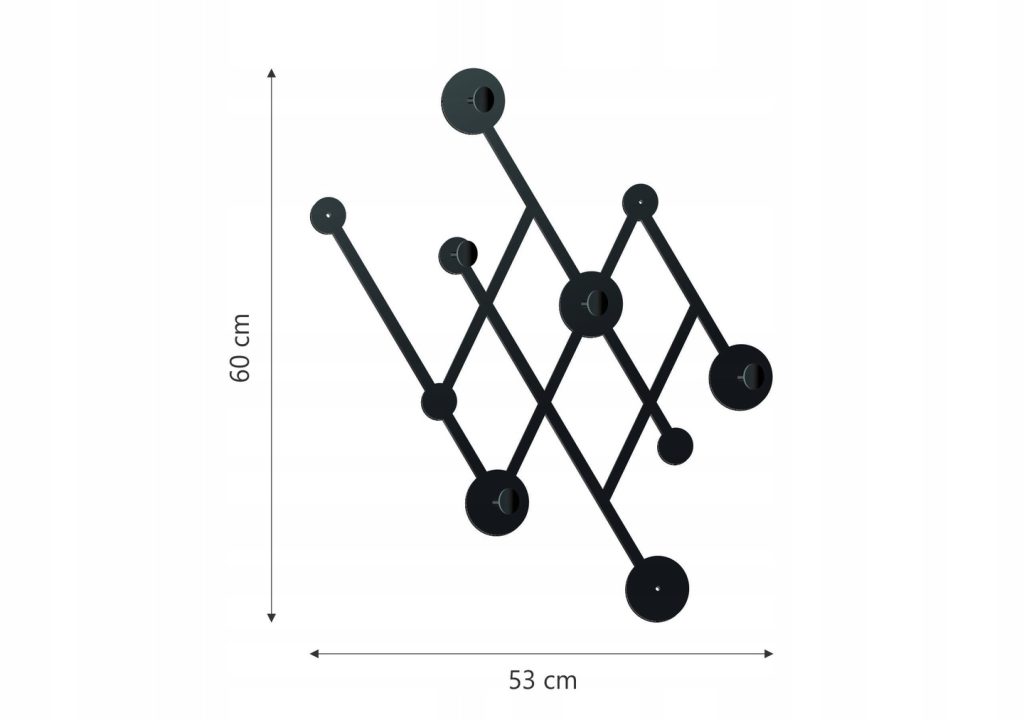 Wieszak metalowy na ścianę loftowy WIE124 60 cm - obrazek 2