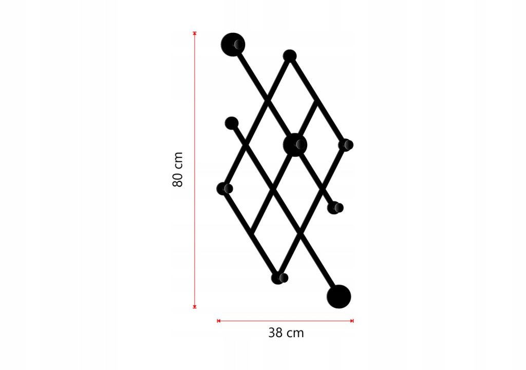 Wieszak metalowy na ścianę loftowy WIE124 80 cm - obrazek 2
