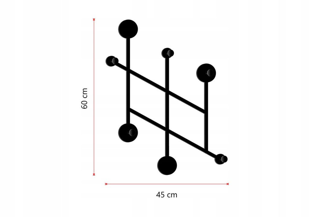 Wieszak metalowy na ścianę loftowy WIE125 60 cm - obrazek 2