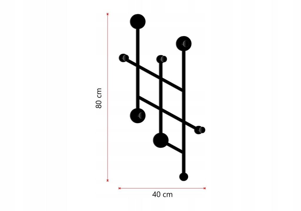 Wieszak metalowy na ścianę loftowy WIE125 80 cm - obrazek 5