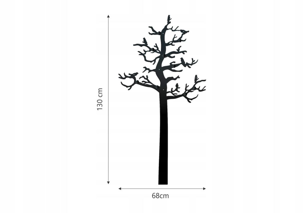 Wieszak metalowy ścienny Drzewo ptaki WIE131 130 cm - obrazek 5