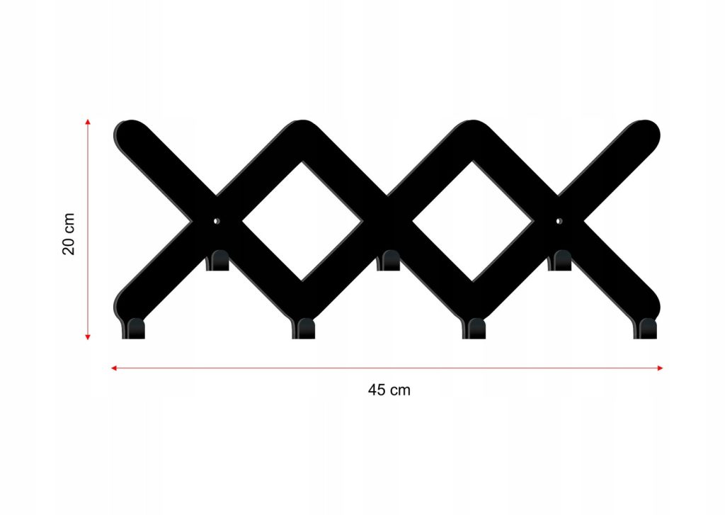 Wieszak metalowy ścienny Kratka WIE053 45 cm - obrazek 7