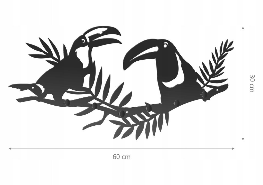 Wieszak metalowy ścienny Tukan WIE148 60 cm - obrazek 2