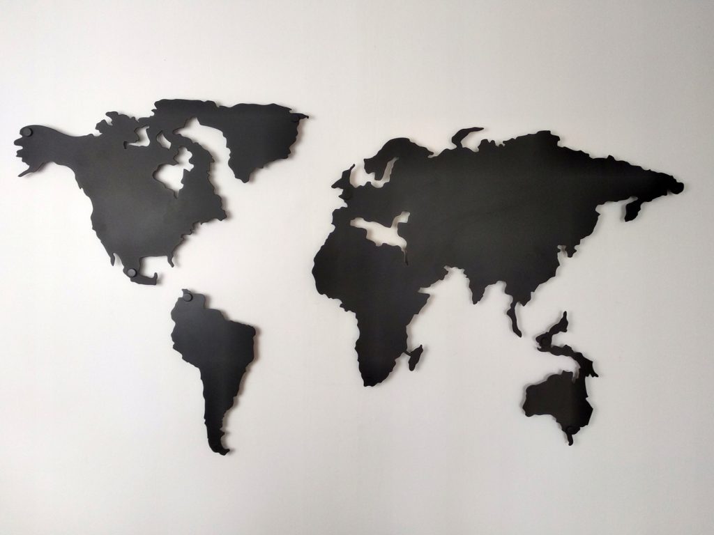 Metalowa mapa świata ścienna do pokoju DES009 170 cm - obrazek 6
