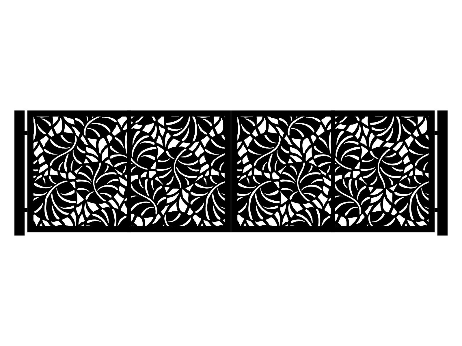 bds000-bot06-120-cza Brama dwuskrzydłowa Paxe 400×120 cm - obrazek 1