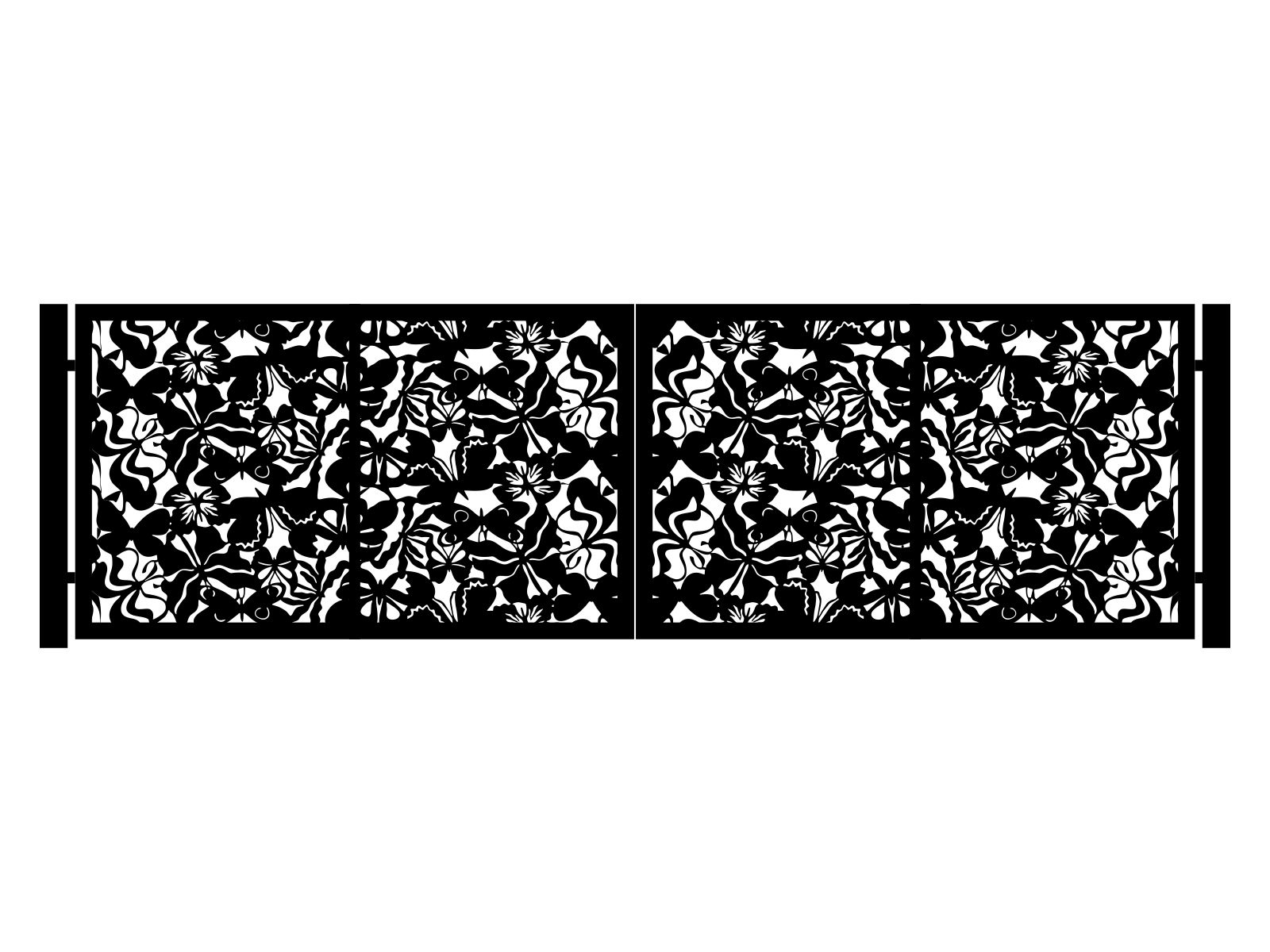 bds000-bot34-120-cza Brama dwuskrzydłowa Meliore 400×120 cm - obrazek 1