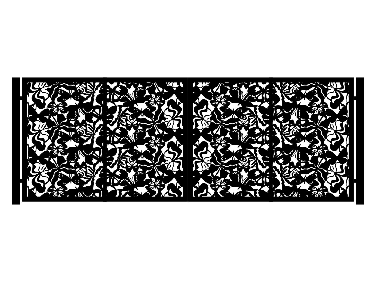 bds000-bot34-150-cza Brama dwuskrzydłowa Meliore 400×150 cm - obrazek 1