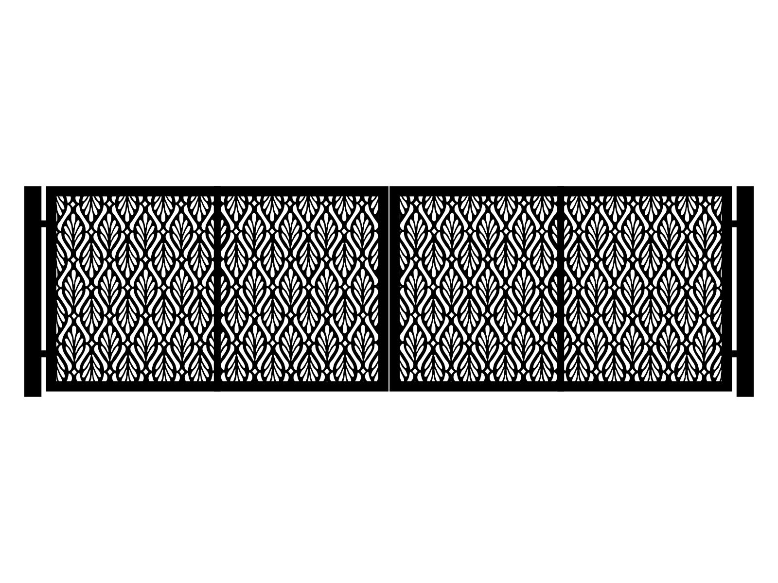 bds000-klas03-120-cza Brama dwuskrzydłowa Loretta 400×120 cm - obrazek 1