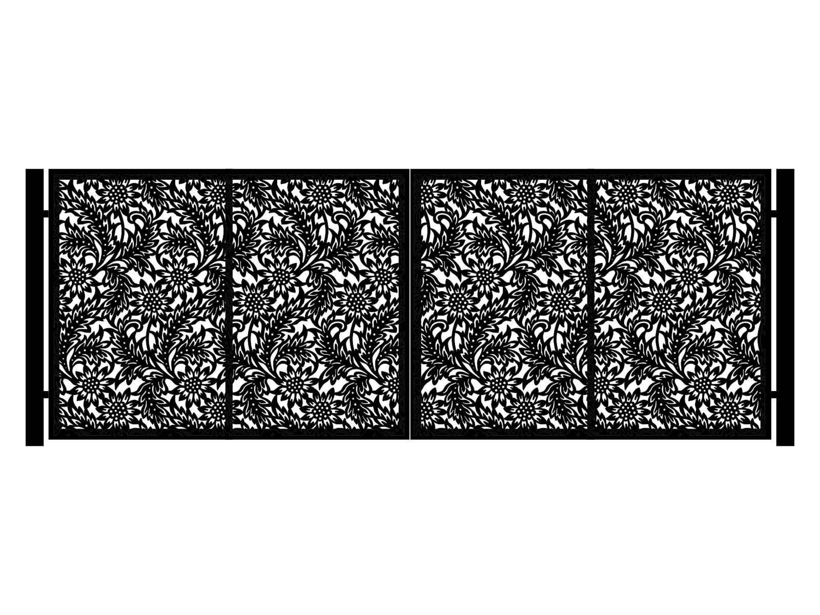 bds000-klas04-150-cza Brama dwuskrzydłowa Lisa 400×150 cm - obrazek 1