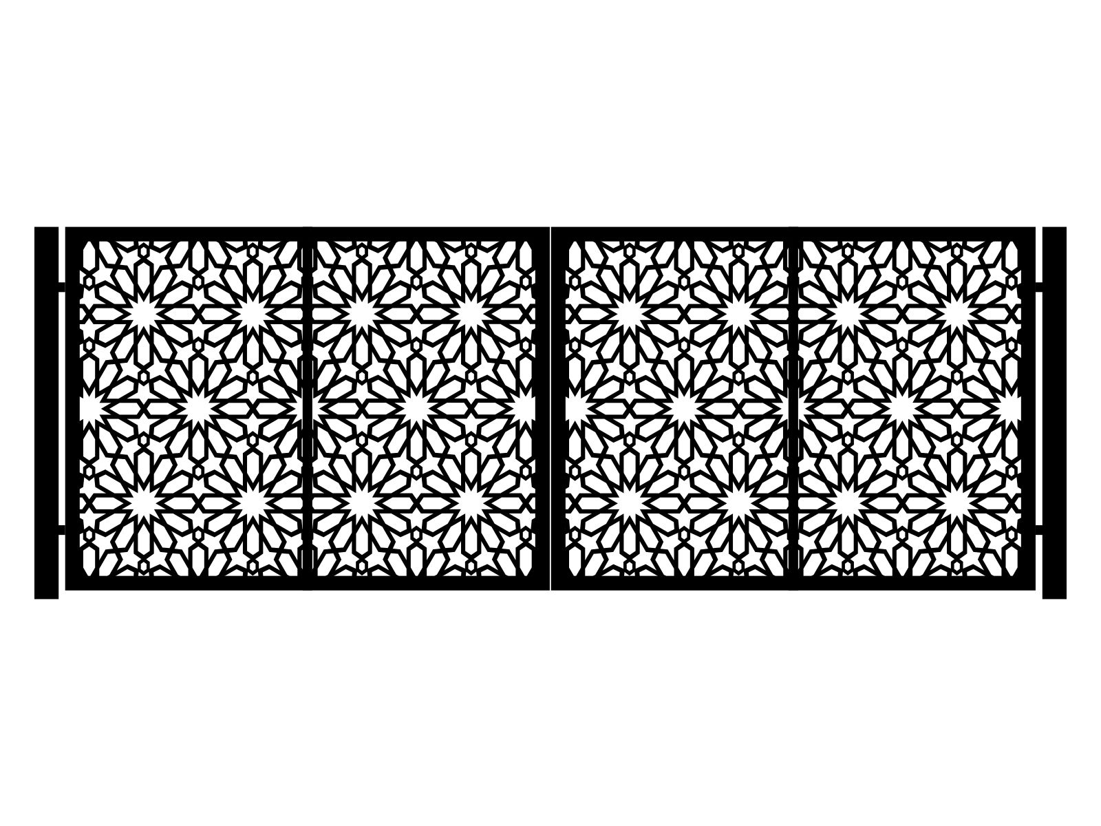 bds000-kps05-150-cza Brama dwuskrzydłowa Greta 400×150 cm - obrazek 1