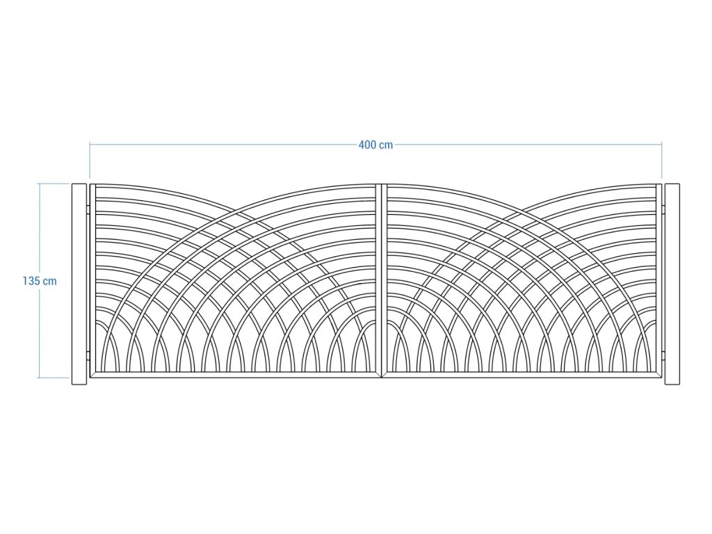 Brama dwuskrzydłowa Miriam 400×135 cm - obrazek 3