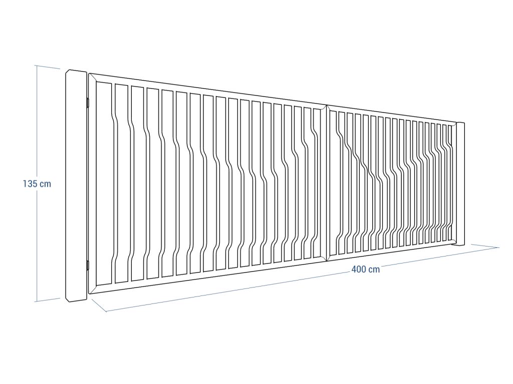 Brama dwuskrzydłowa Marina 400×135 cm - obrazek 3