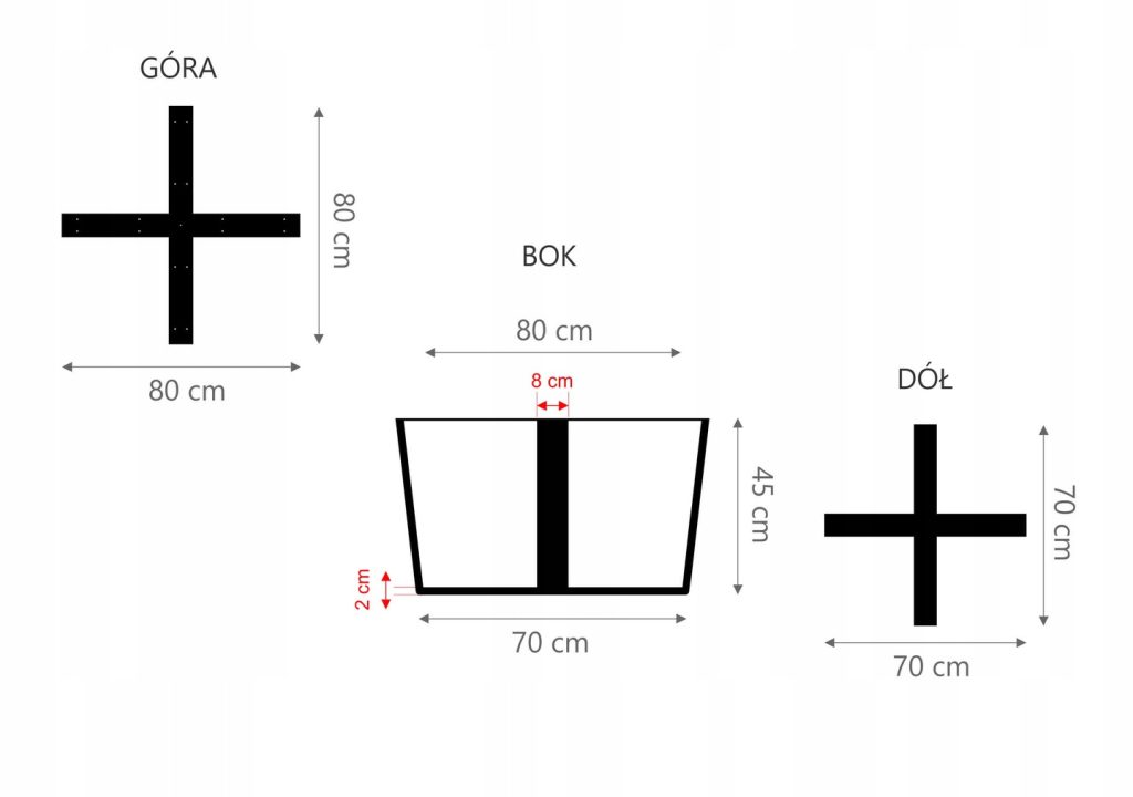 Noga do stolika Tectum L - obrazek 3