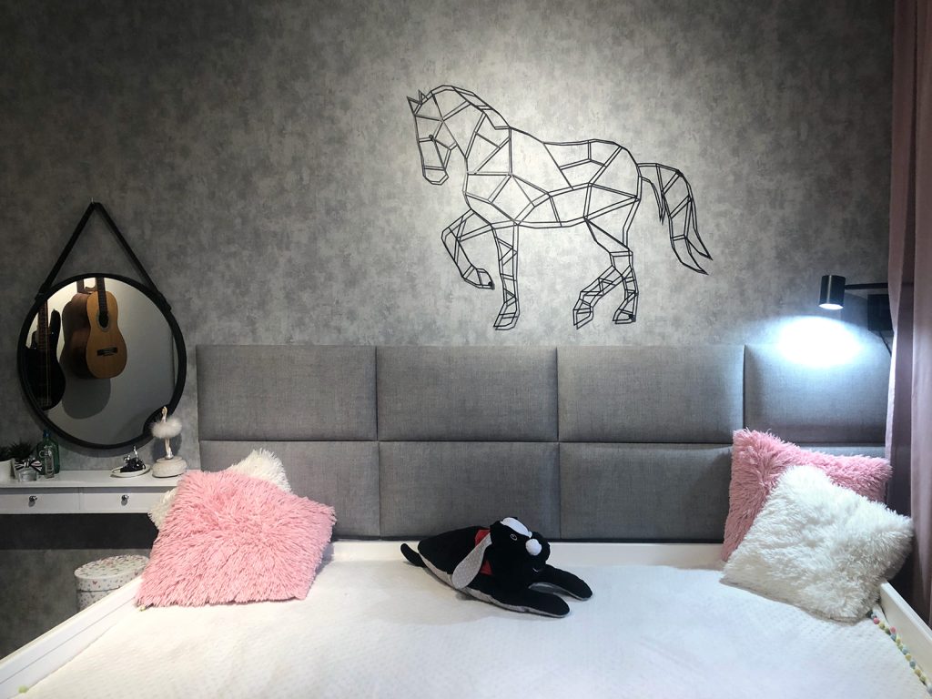 Dekoracja metalowa geometryczna Koń 100 cm - obrazek 2