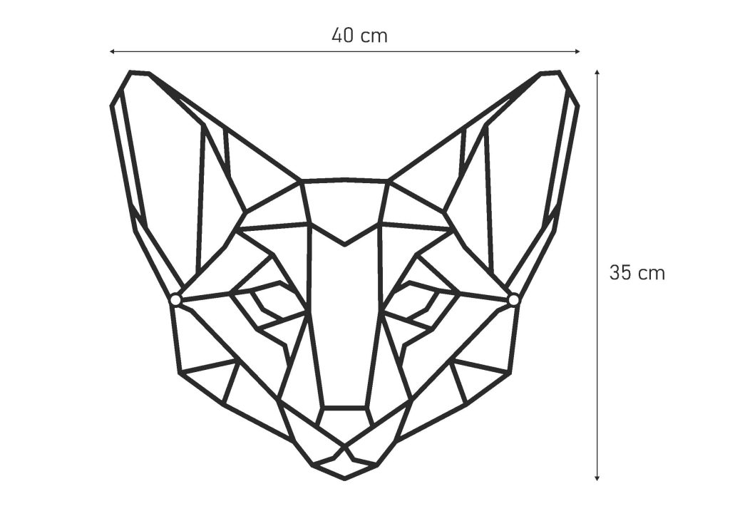 Dekoracja geometryczna metalowa Lisek 40 cm - obrazek 2