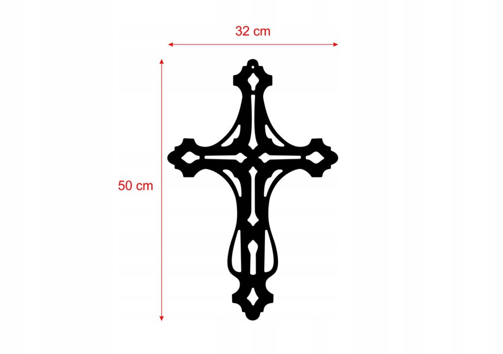 Krzyż metalowy na ścianę KNS005 50 cm - obrazek 5