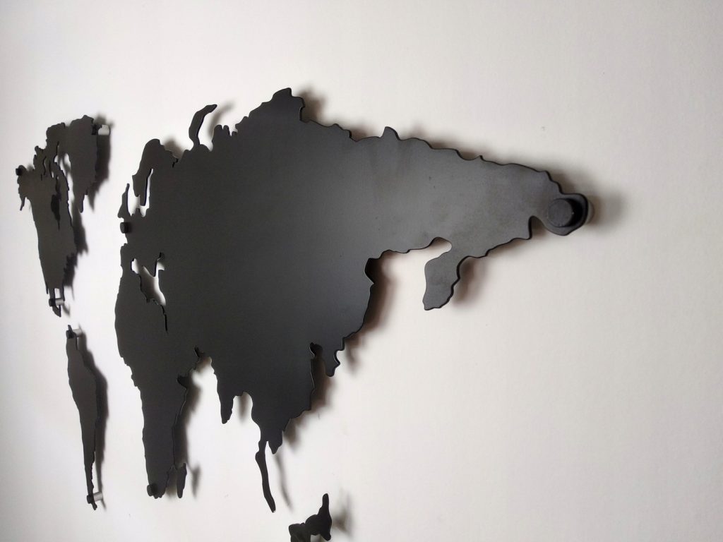 Metalowa mapa świata na ścianę DES009 100 cm - obrazek 9