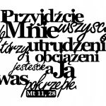 Dekoracja ścienna metalowa Cytat z biblii 40 cm