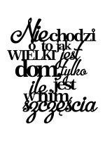 Dekoracja metalowa napis Sentencja na ścianę KNS020 40 cm