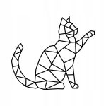 Dekoracja geometryczna metalowa Kot 60 cm