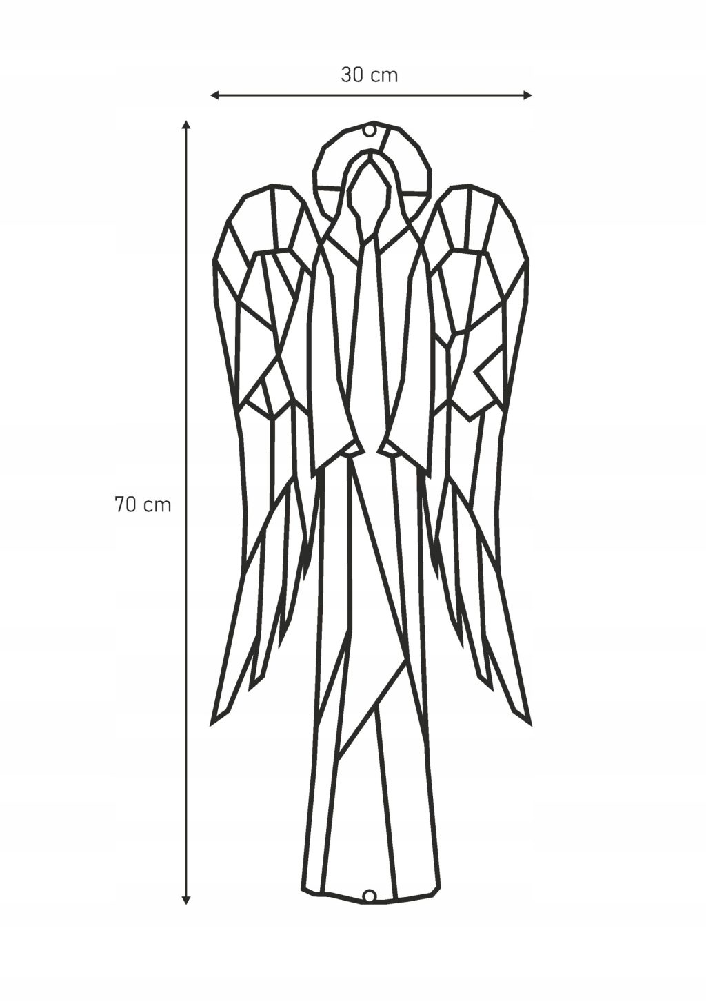 Dekoracja metalowa geometryczna Anioł 70 cm - obrazek 2