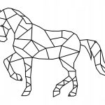 Dekoracja na geometryczna metal Koń 80 cm