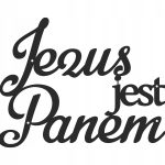 Dekoracja napis metalowy Jezus 36 cm