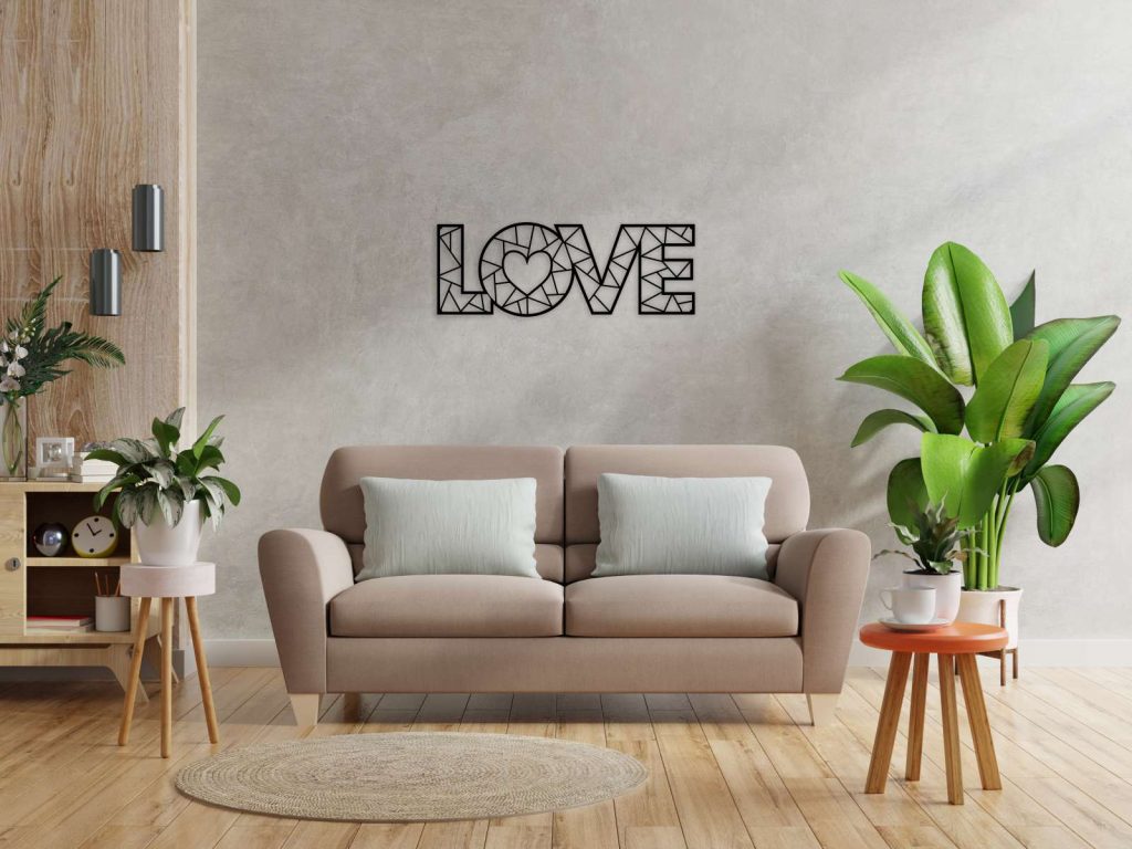 Dekoracja ścienna metalowa Love DES016 70 cm - obrazek 2