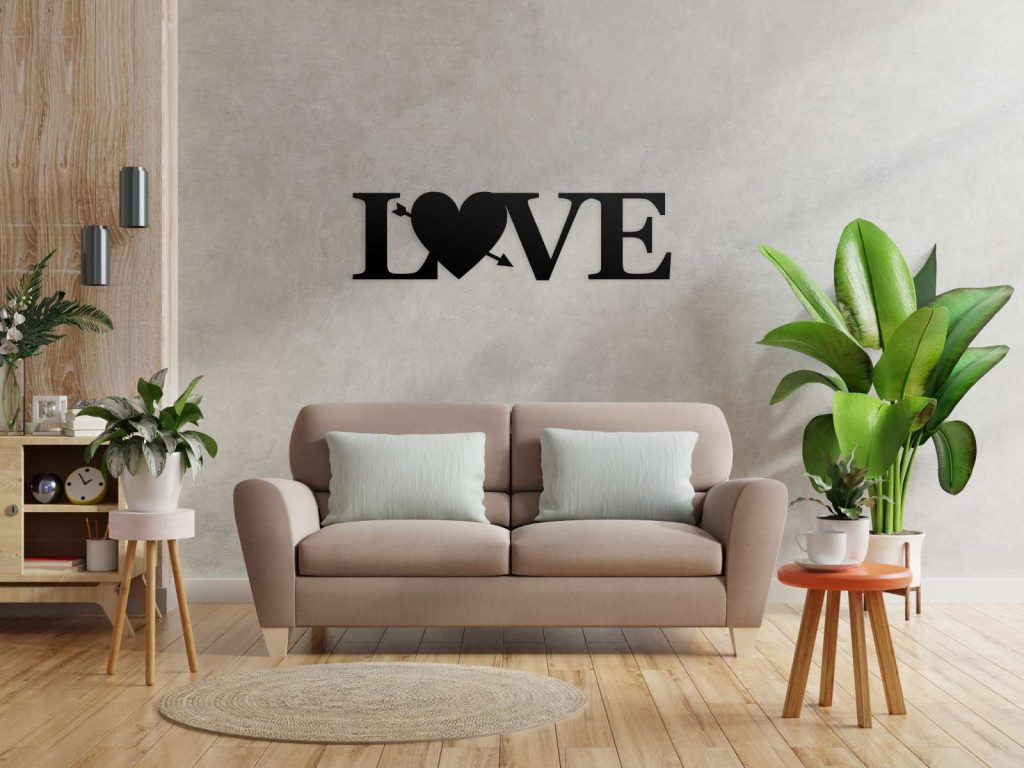 Dekoracja ścienna metalowa Serce Love DES029 80 cm - obrazek 2