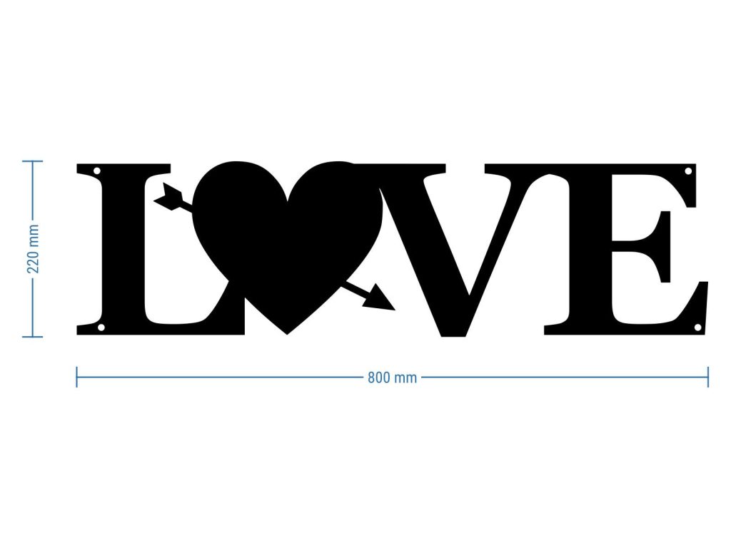 Dekoracja ścienna metalowa Serce Love DES029 80 cm - obrazek 4