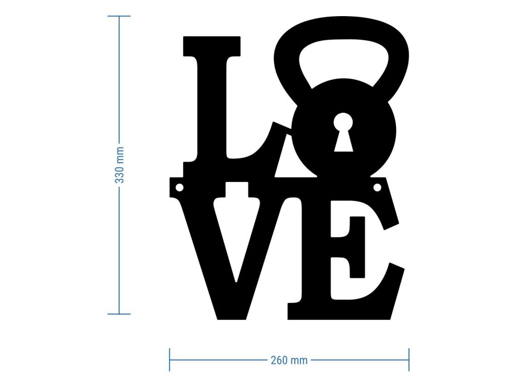 Dekoracja ścienna metalowa Love DES032 30 cm - obrazek 4