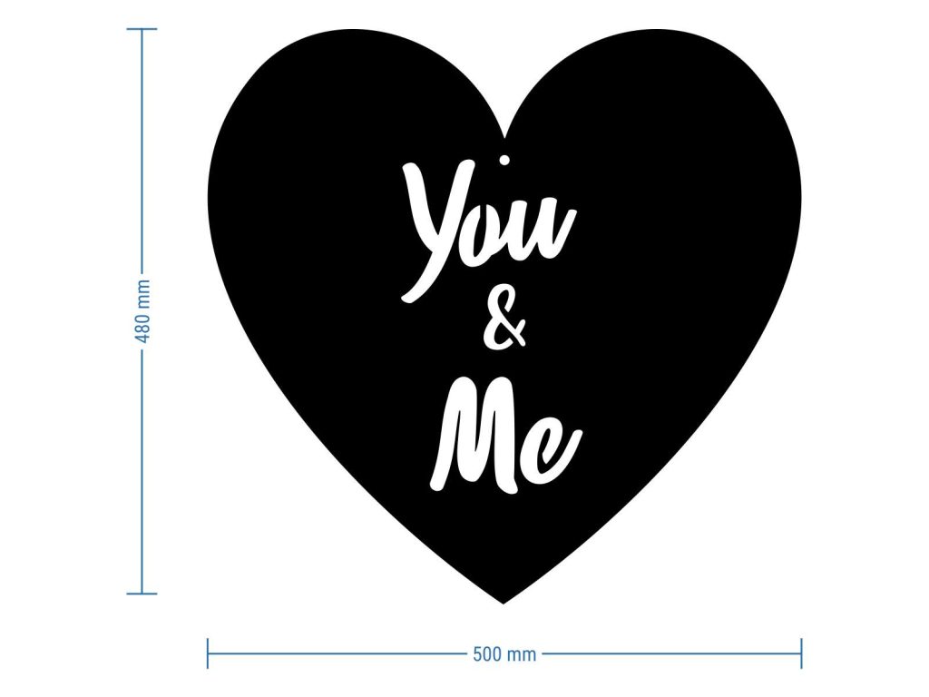 Dekoracja ścienna metalowa Serce You&Me 50cm - obrazek 4