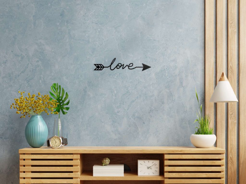 Dekoracja ścienna metalowa Love strzała 40 cm - obrazek 2