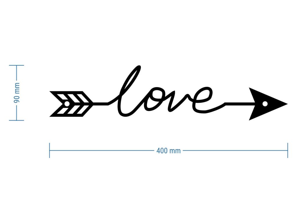 Dekoracja ścienna metalowa Love strzała 40 cm - obrazek 4