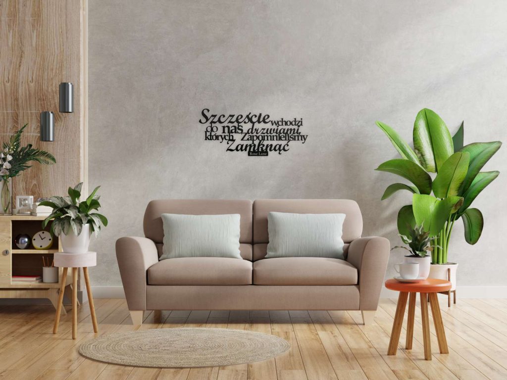 Napis cytat dekoracja Szczęście DES067 60 cm - obrazek 2