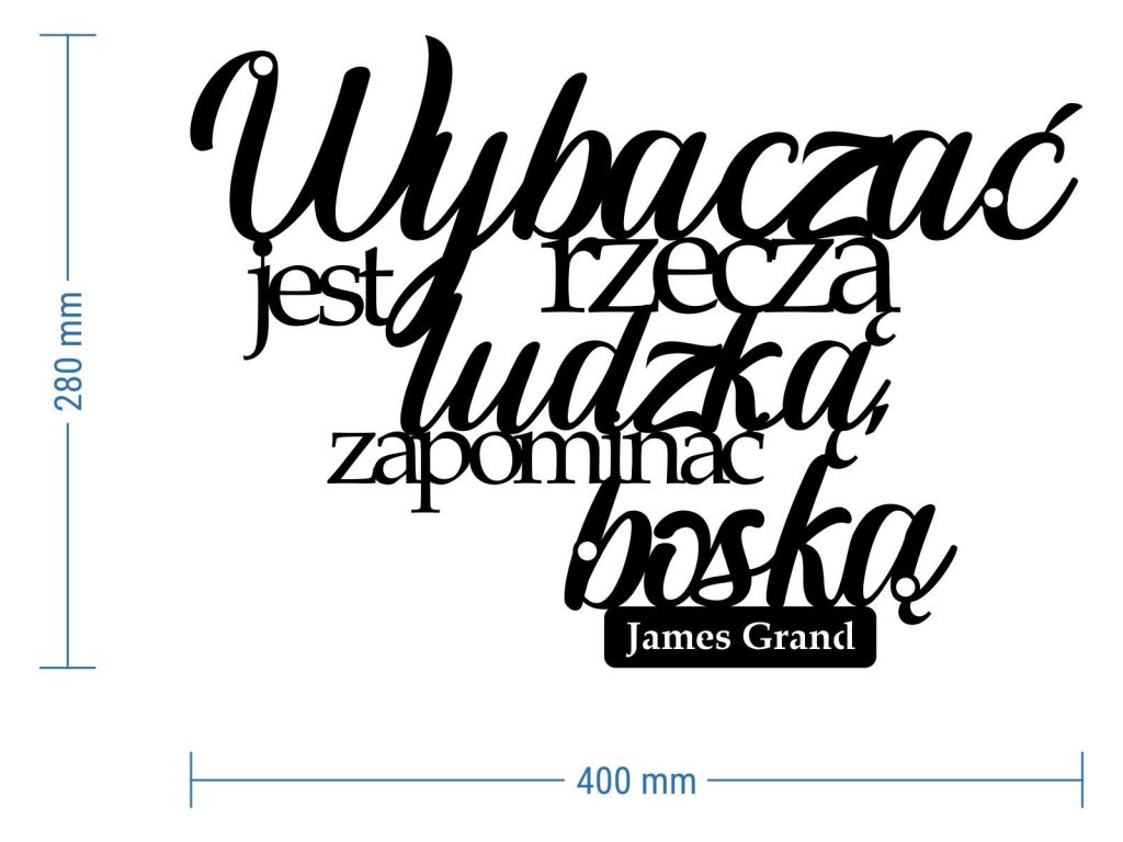 Napis cytat na ścianę Wybaczać DES068 40 cm - obrazek 3